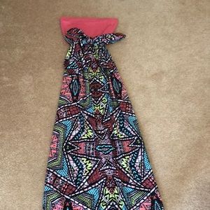 Tribal pattern maxi dress